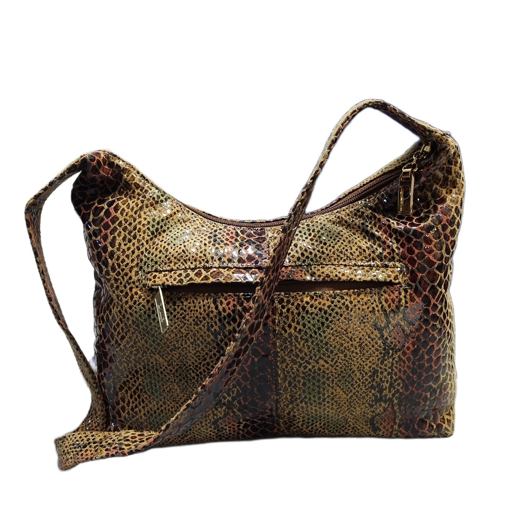 Bags By Pinky Hobo Bag Womens Multi Snakeskin Genuine Leather Shoulder Strap - Picture 2 of 12